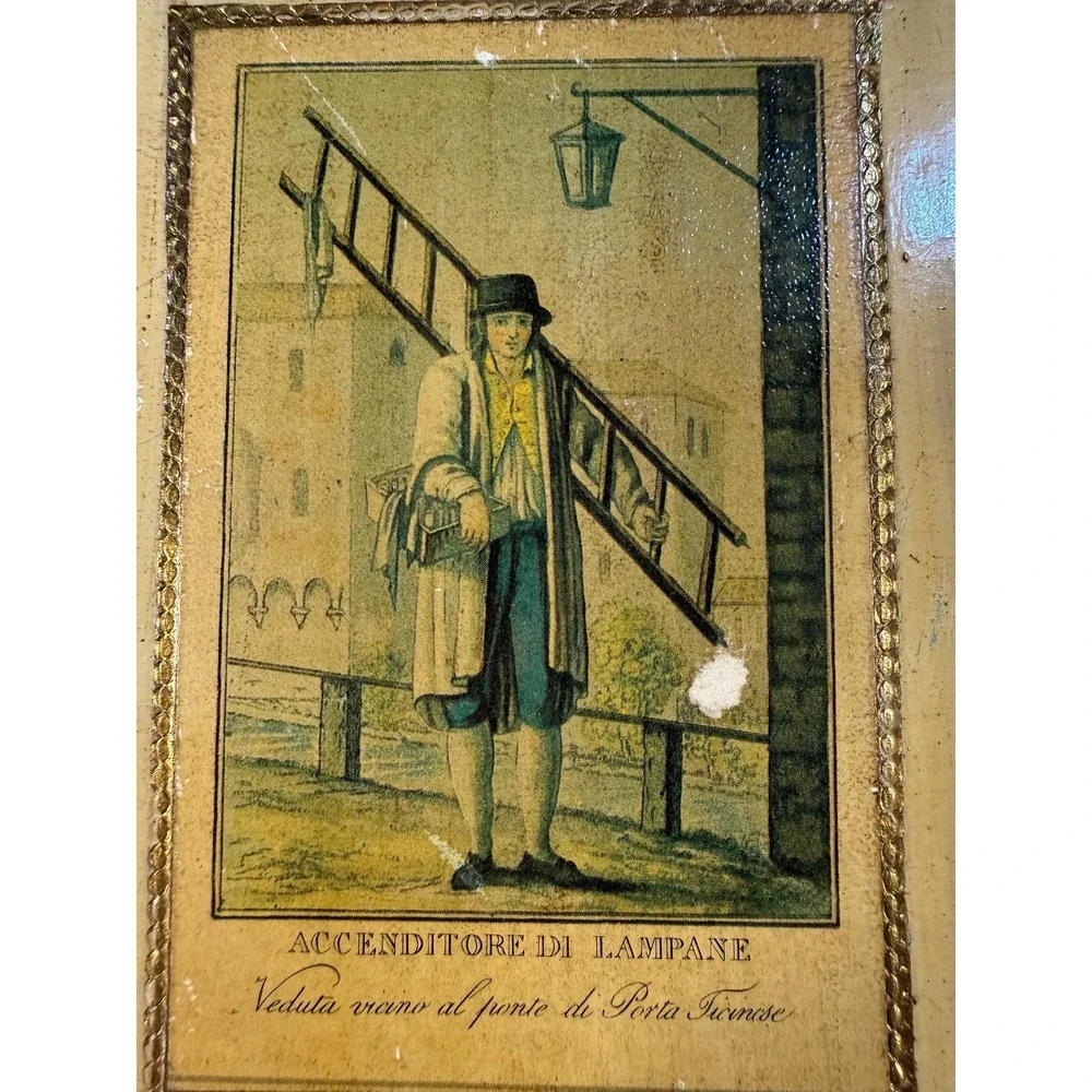 Vintage Italian‎ Occupational Prints on Wood Plaques - 1940s Set of 3